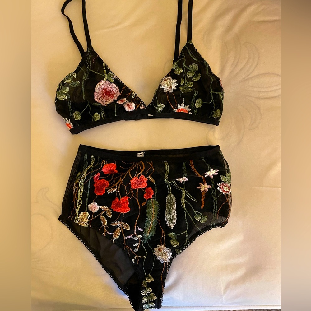 NWOT Anthropologie High Waisted Lingerie Set